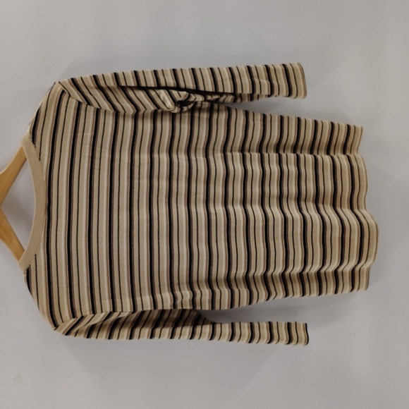 St. Johns Bay Blazer Courduroy Top Set Size Medium Brown Stripe Top V Neck - Picture 12 of 12